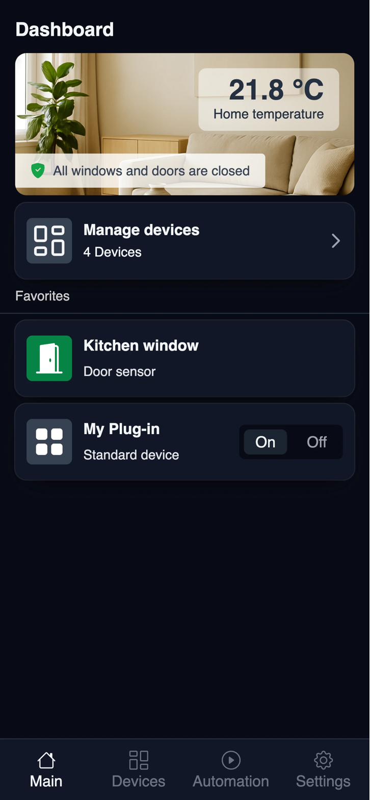 Main dashboard