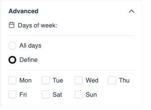 Schedule options