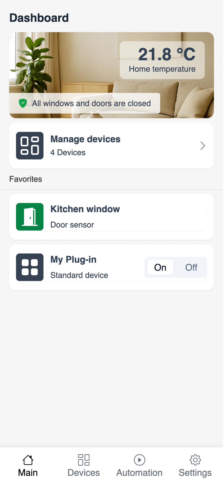 Main dashboard