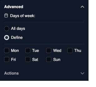 Schedule options